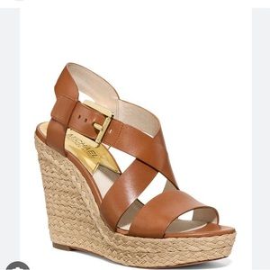 Michael Kors Giovanna brown espadrille wedge sandals